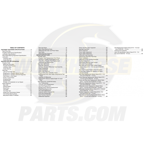 2010-2011 Workhorse W-Series Axle and Driveline Service Manual Download